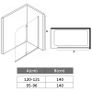 Folding Shower Enclosure 2 Panels ESG 95x140 cm Image 7