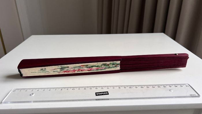 Large Vietnamese Style Bamboo Folding Silk Fan, 2pcs