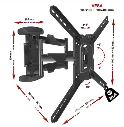 TV Wall Mount Bracket Tilt Swivel 32" - 70" TV