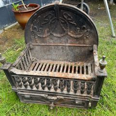 Antique Cast Iron Fireplace Grate Victorian Coal Fender Small Hearth