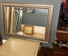 Brushed Silver wood framed mirror for Hallway