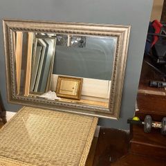 Brushed Silver wood framed mirror for Hallway