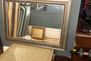 Brushed Silver wood framed mirror for Hallway