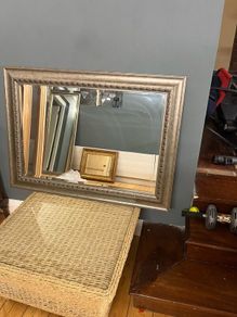 Brushed Silver wood framed mirror for Hallway