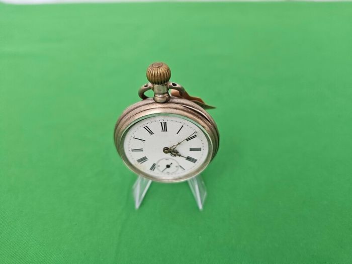 Antique Silver Late 1800s Swiss Made Pocket watch Working