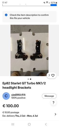 JDM 1995 Toyota STARLET EP82 EP85 Headlights lights Lamps set OEM
