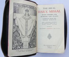 Vintage 1950s edition of "The Ideal Daily Missal" published by The Anthonian Press in Dublin.