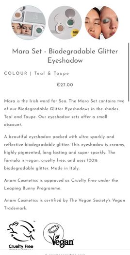 Anam Cosmetics Mara Set - Biodegradable Glitter Eyeshadow COLOUR | Teal & Taupe