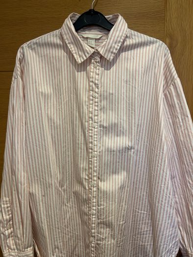 Ladies pink and white striped shirt