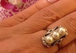 Antique Art Deco 14 Carat White Gold Akoyia Pearl Ring