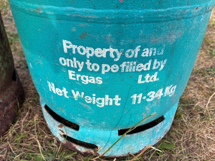 2 empty gas cylinders