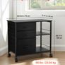 Metal File Cabinet, Mobile Filing Cabinet with 3 Fabric Drawers and 2 Open Shelves, Wooden Vertical Filing Storage Cabinets Image 2