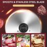Meat Slicer with 2-19cm Blade, Electric Bread Slicer Machine for Home Use 200W, FOHERE Deli Food Cutter, 0-15mm Adjustable Thickness for Cheese, Bread, Include Safety Food Pusher Image 3