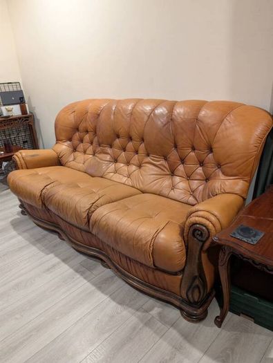 Vintage Leather Couch Set