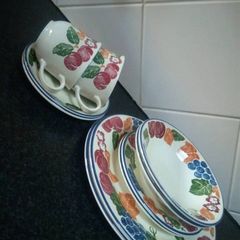 Vintage Staffordshire Dinner Set for 2
