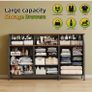 Dresser for Bedroom with 13 Drawers, 55 inchWide Chest of Drawers, Fabric Dresser with 2 Wooden Shelves, Storage Organizer Unit with Fabric Bins for Bedroom, Living Room, Hallway, Rustic Brown Image 2