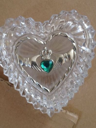 Crystal Glass Trinket/Cladagh Symbol