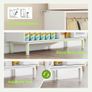 Rattan Bookcase, Storage Sideboard Cabinet with Metal Legs, Wooden Bookshelf with 3 Door, 6 Open Compartments, Freestanding Display Rack for Living Room, Study,102x29x96cm(White) Image 3