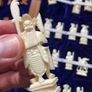 Vintage Chinese Bone Hand Carved Ivory Chess Set Hong Kong 1960s Image 7
