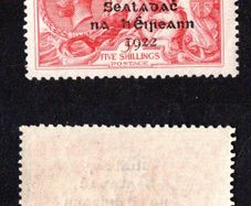 1922 Ireland 5s Rose red Overprint Stamp by Dollard Mint Never Hinged (MNH)