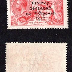 1922 Ireland 5s Rose red Overprint Stamp by Dollard Mint Never Hinged (MNH)