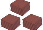 Fall Protection Tiles 18 pcs Rubber 50x50x3 cm Red