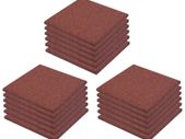 Fall Protection Tiles 18 pcs Rubber 50x50x3 cm Red