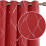 Blackout Curtains, Thermal Insulated Curtains, Wave Line Foil Printed Ring Top Curtains (MULTIPLE SIZES/COLOURS) Image 8