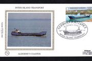 1981 Guernsey Benham Silke Cover showing Inter Island Transport Alderney Coaster tying 25p Alderney coaster "Sea Trent" Commemorative stamp