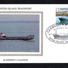 1981 Guernsey Benham Silke Cover showing Inter Island Transport Alderney Coaster tying 25p Alderney coaster "Sea Trent" Commemorative stamp