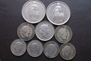 A Lot of 9 coins from Switzerland (1883-1981)