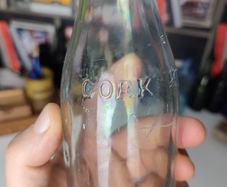 116 - Vintage Cork City Kiloh Clear Glass Lemonade Soda Kali Seltzer Water Embossed Lettering Decorative Collectible Bottle