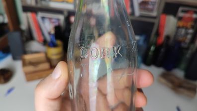 116 - Vintage Cork City Kiloh Clear Glass Lemonade Soda Kali Seltzer Water Embossed Lettering Decorative Collectible Bottle