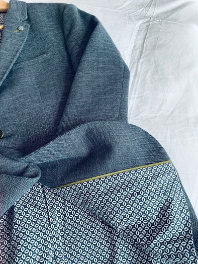 Mens Sports Jacket Coat Blazer from Ted Baker Navy Grey plaid Size 5 XL