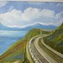picture This piece depicts a railway line sweeping around a coastal bay beneath a footbridge and hillsides, signed Brian Davies in the lower left corner. Image 3
