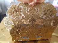 main image for ad Gold lace effect favor Boxes