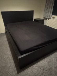 IKEA MALM King Size Bed with 3 Storage Drawers and Bedside Cabinet