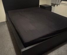 IKEA MALM King Size Bed with 3 Storage Drawers and Bedside Cabinet