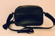 Uterque Black Leather Crossbody Bag Tassel Detail Excellent Condition