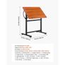 Drafting Table, Adjustable 0-90 Tilt Drawing Desk, Portable Artist Table with Black H-Frame and Brown Desktop Image 4