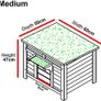 Large Wooden Hide House Cat Shelter Rabbit Guinea Pig Tortoise Shelter Shade Ducks Hide Hut 60 w x 50 d x 47 h Wooden Pet House (Grey, Large) Image 2