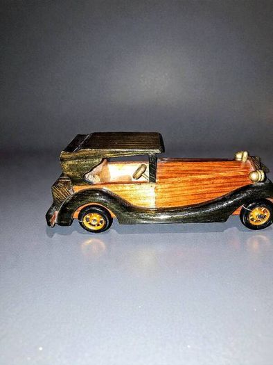 Large wooden model car
