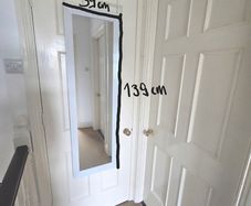 Over The Door Mirror 39cm x 139cm - White