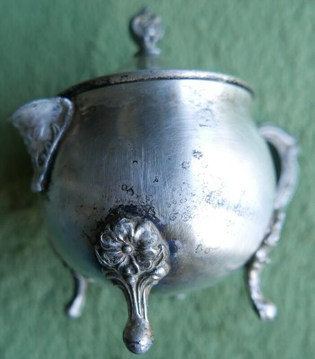 Vintage  Silver Plated Mustard Condiment Pot