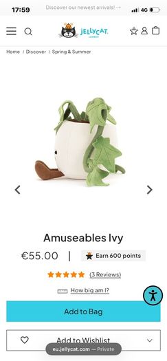 New JELLYCAT Amuseable Ivy