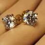 2ct + 2ct Moissanite Solitaire Stud Earrings Image 7
