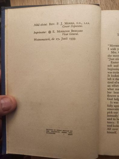 The Boyhood Of A Priest. Published By The Catholic Book Club 111 Charring Crossrd London. First Edition Hardback In Good Condition. See Photos For Same.
