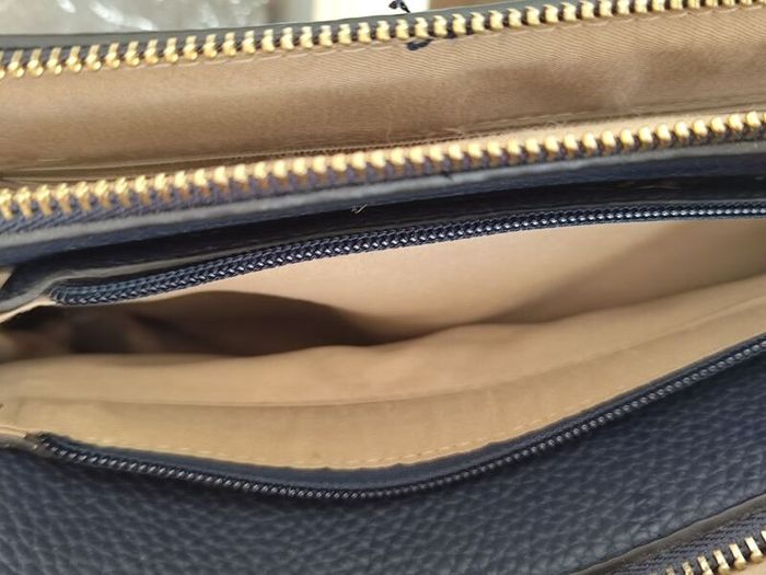 Classic Navy Faux Leather Crossbody Bag / Handbag