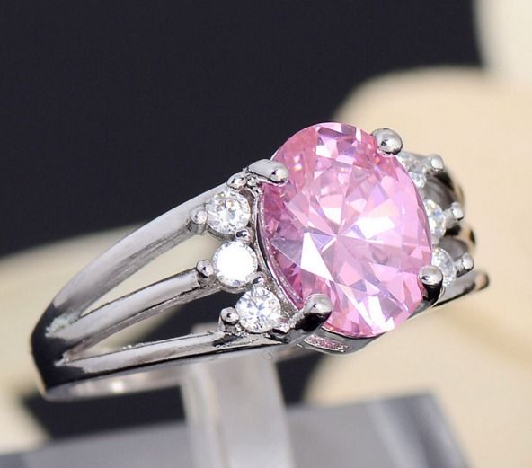 Pink CZ Crystal Ring