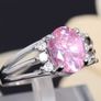 Pink CZ Crystal Ring Image 3